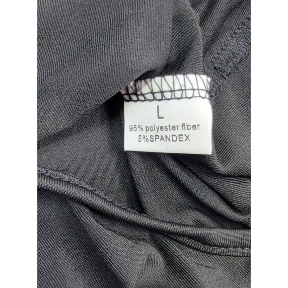 Bodysuit Black Square Neck Pull On Womens Large Polyester & Spandex New in bag - Picture 3 of 5